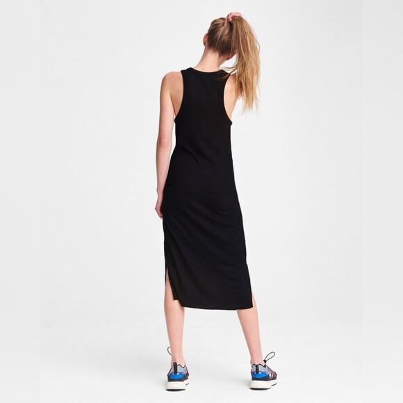 Rag & Bone The Knit Rib Zip Midi Dress Black Size M - Picture 2 of 13